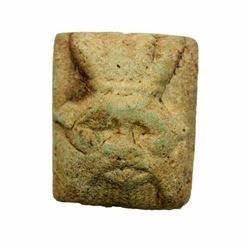 Ancient Egyptian Green Faience Bes Amulet c.664-525 BC.