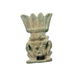 Ancient Egyptian Double Faced Faience Bes Amulet