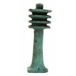 Ancient Egyptian Green Faience Djed Amulet Late Period