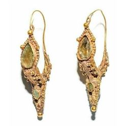 Large Pair Of Ancient Roman Gold Earrings c.2nd-4th