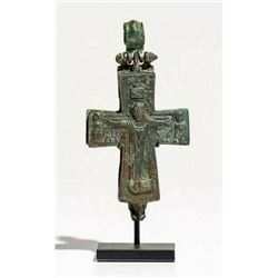 Ancient Byzantine Bronze Reliquary Cross c.6th century