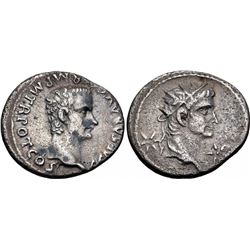 Ancient Roman Gaius (Caligula), with Divus Augustus. AD