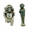 Image 1 : Lot of 2 Ancient Egyptian Blue Faience Amulets Bes,