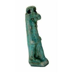 Ancient Egyptian Blue Faience Amulet Of Thoth Late