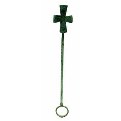 Ancient Byzanine Bronze Stirer with Cross c.6th-8th