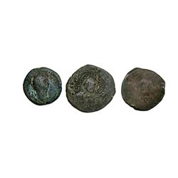 Lot of 3 Ancient Byzanine Bronze anonymous follis