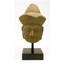 Cambodian Khmer Head of Lord Shiva Circa early 900s AD.