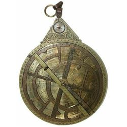 Large Middle Eastern Islamic Copper Astrolabe. Signed
