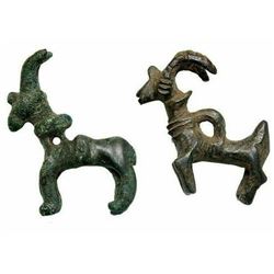 Lot of 2 Ancient Luristan Bronze Goats c.1000 BC.