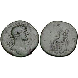 Ancient Roman Hadrian. AD 117-138. ? Sestertius (33.5mm