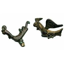 Lot of 2 Ancient Islamic Bronze Birds c.8th-12th
