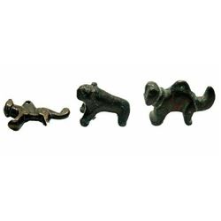 Lot of 3 Ancient Islamic Seljuk Bronze Animals c.9th