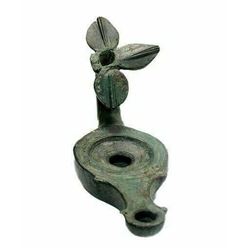 Large Ancient Roman Bronze Oil Lamp c.1st-4th century