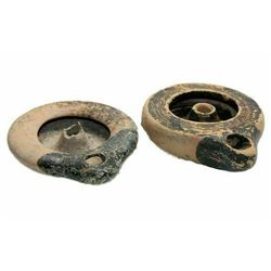 Lot of 2 Ancient South Italian Greek Terracotta Oil