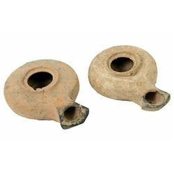Lot of 2 Ancient Herodian Terracotta Oil Lamps c.1st ce