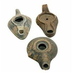Lot of 3 Ancient Hellenistic, Roman Terracotta Oil