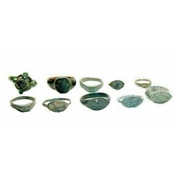 Lot of 10 Ancient Roman, bronze Rings c.1st-4th century