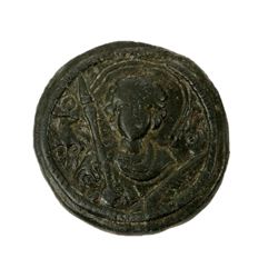 Ancient Byzantine Bronze weight with Saint George c.5th