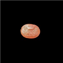 Roman Style Carnelian Intaglio with Goat.