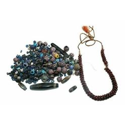 Lot of Islamic Banded Agate Stone and Mosaic Glass