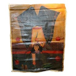 Persian Qajar painting oil on canvas, with female