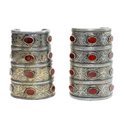 A pair of Islamic Tribal Art Silver Bracelets with