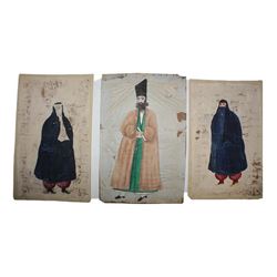 Lot of 3 Persian Qajar Islamic Painting c.19th century.