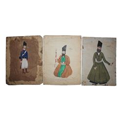 Lot of 5 Persian Qajar Islamic Painting c.19th century.