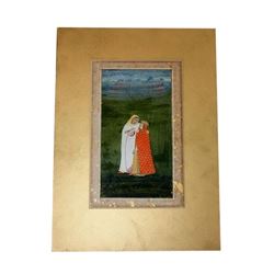 Fine Mughal India Gauche on paper of Young princess.