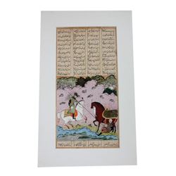 19th century folio from Indian shahnama, gouache with
