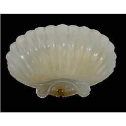Mughal India, fine White Plate in shape of a Shell.