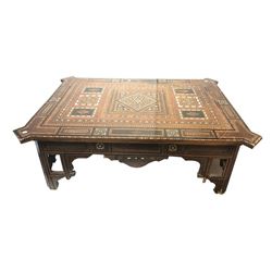 Middle Eastern Syrian Mosaic Wood Table.