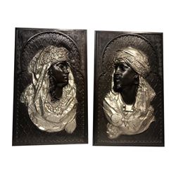 A Pair of plaques Depicts two Arabian figures by Arthur