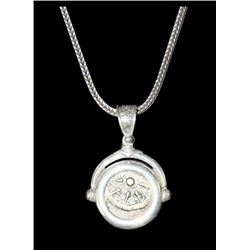 Ancient Biblical Widows Mite Bronze Coin coin set in a