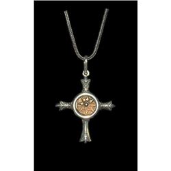 Ancient Biblical Widows Mite Bronze Coin coin set in a