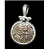 Image 1 : Ancient Greek Bronze Coin Set in Silver pendant
