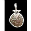 Image 1 : Ancient Greek Bronze Coin Set in Silver pendant