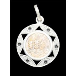 Ancient Judaean Bronze coin set in Silver pendant 37-44