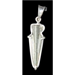 Ancient Roman Bronze Arrow Head Set in Silver pendant.