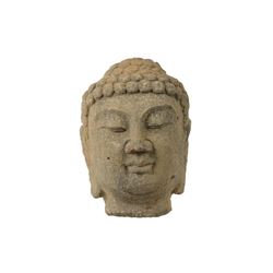 Chinese Ming Dynasty Stone Head Of Lord Buddha.