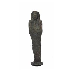 Late Dynastic Shabti in Green Faience
