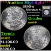 Image 1 : ***Auction Highlight*** 1890-s Morgan Dollar $1 Graded Choice+ Unc By USCG (fc)