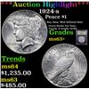 Image 1 : ***Auction Highlight*** 1924-s Peace Dollar $1 Graded Select+ Unc By USCG (fc)