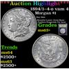 Image 1 : ***Auction Highlight*** 1894/1--4-o vam 4 Morgan Dollar $1 Graded Select+ Unc By USCG (fc)