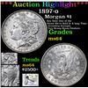 Image 1 : ***Auction Highlight*** 1897-o Morgan Dollar $1 Graded Choice Unc By USCG (fc)