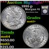 Image 1 : ***Auction Highlight*** 1891-p Morgan Dollar $1 Graded Select+ Unc By USCG (fc)