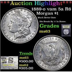 ***Auction Highlight*** 1889-o vam 5a R6 Morgan Dollar $1 Graded Select Unc By USCG (fc)