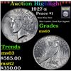 Image 1 : ***Auction Highlight*** 1927-s Peace Dollar $1 Graded Select Unc By USCG (fc)