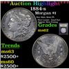 Image 1 : ***Auction Highlight*** 1884-s Morgan Dollar $1 Graded Select Unc By USCG (fc)