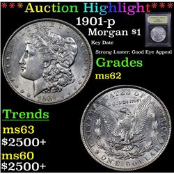 ***Auction Highlight*** 1901-p Morgan Dollar $1 Graded Select Unc By USCG (fc)